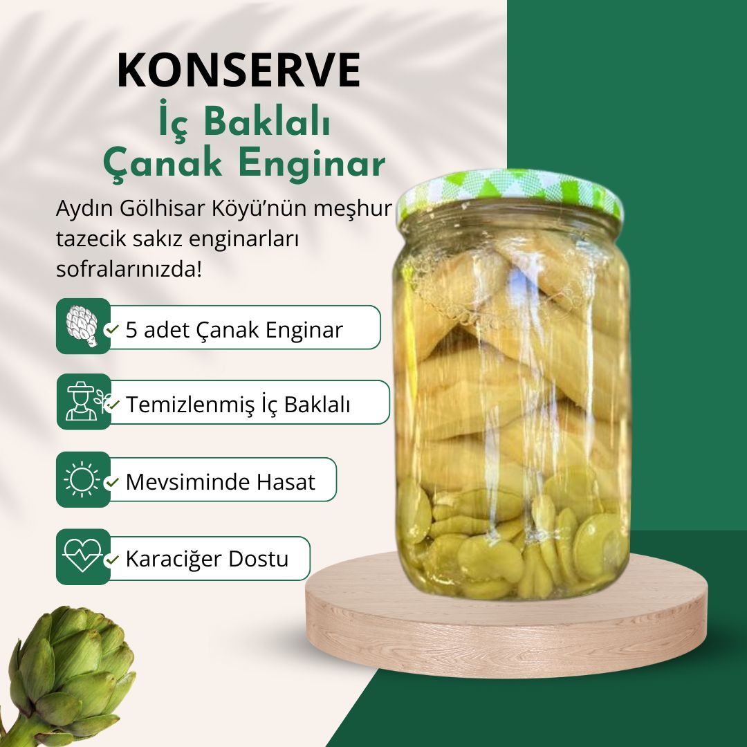 İç Baklalı Çanak Enginar Konservesi