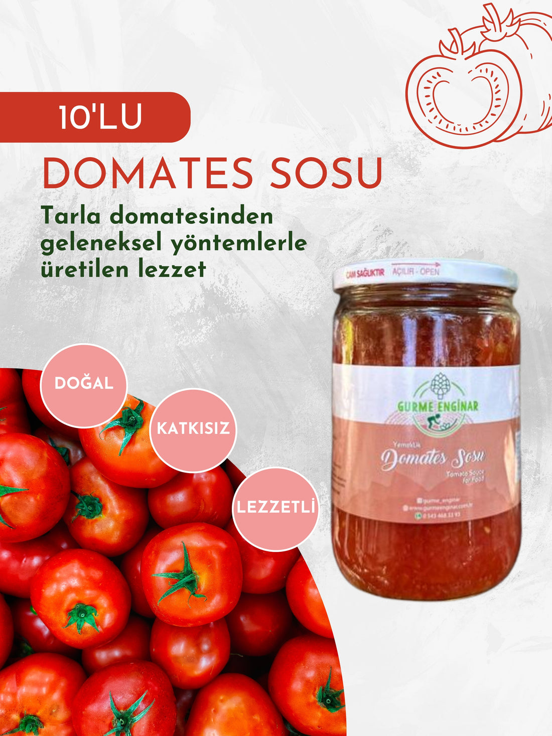 Yemeklik Domates Sosu 10&