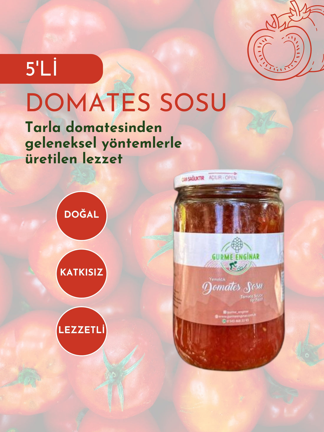 Yemeklik Domates Sosu 5&