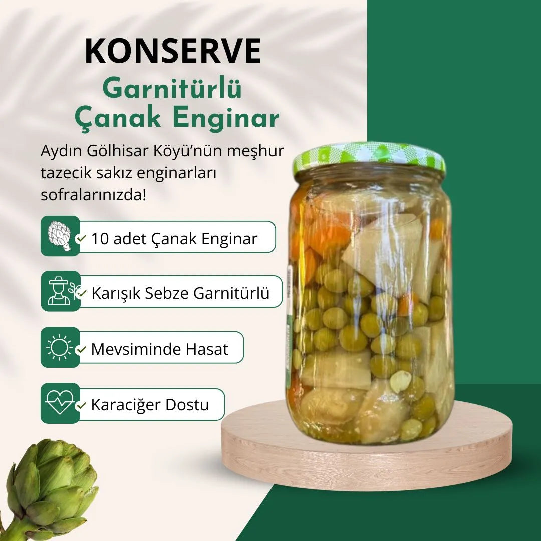 Garnitürlü Doğranmış Çanak Enginar Konservesi